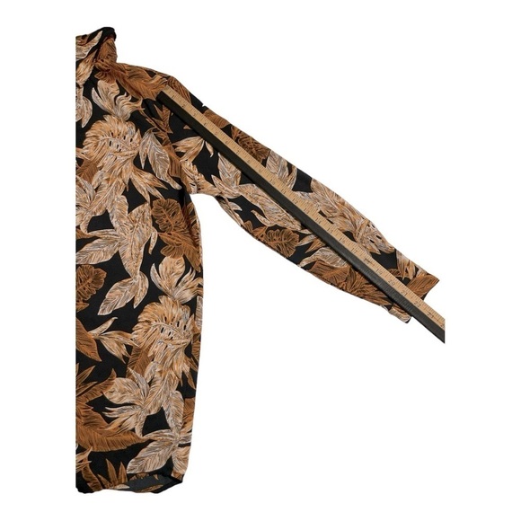 PLT Black Palm Leaf Print Beach Shirt - Picture 7 of 10